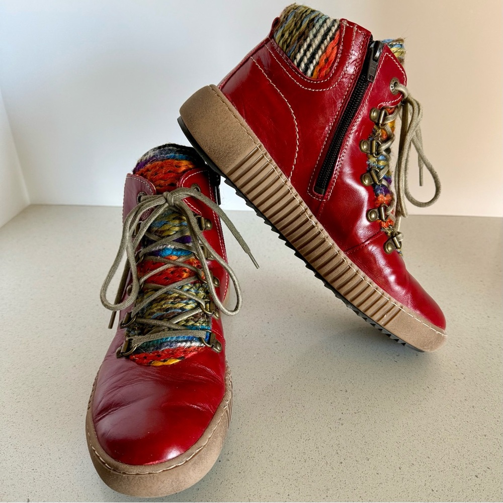 Josef Seibel red Maren boots Size 39 (8-8.5)